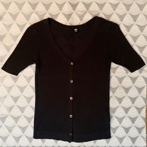 UNIQLO Ribbed Half Sleeve Cardigan